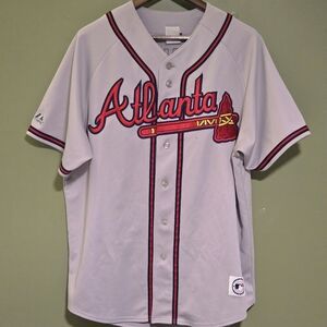 Majestic Atlanta Braves Chipper Jones Jersey Gray  Size 51 Genuine Merch